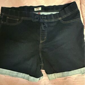 LEI Black and Blue Denim Shorts